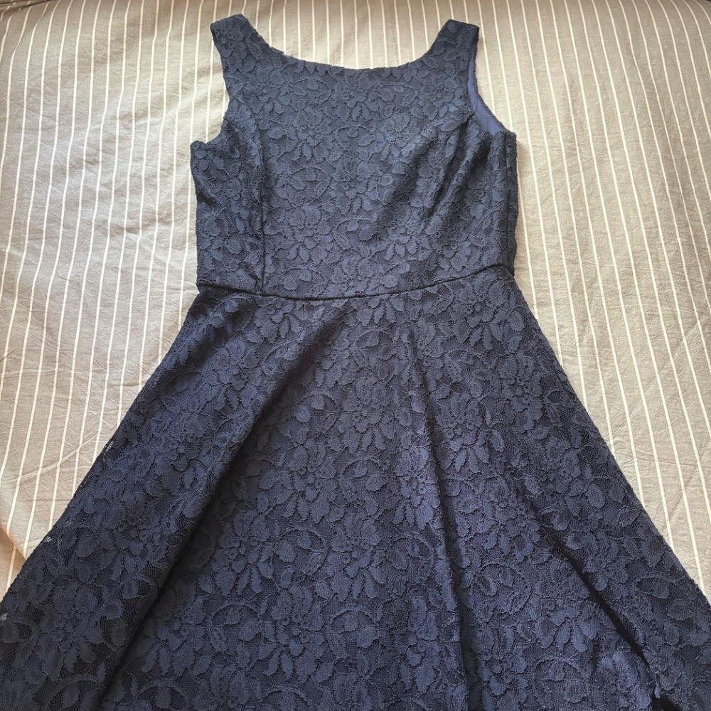 Teen Girl Size L Fancy Navy Blue Party Dress